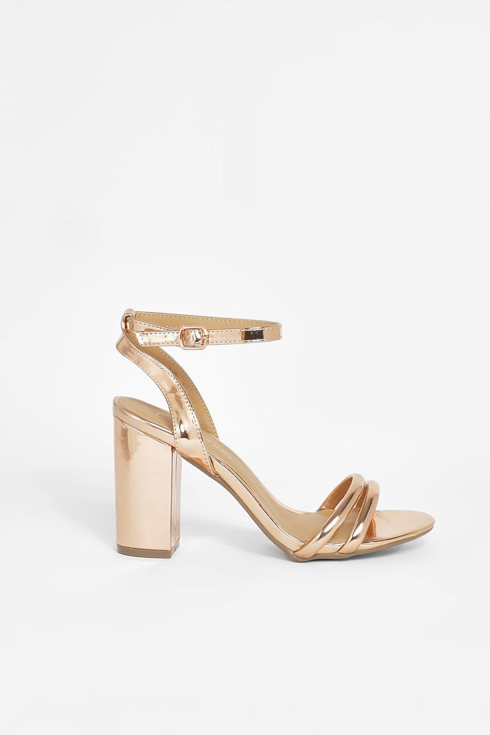 Rose gold heels on sale boohoo